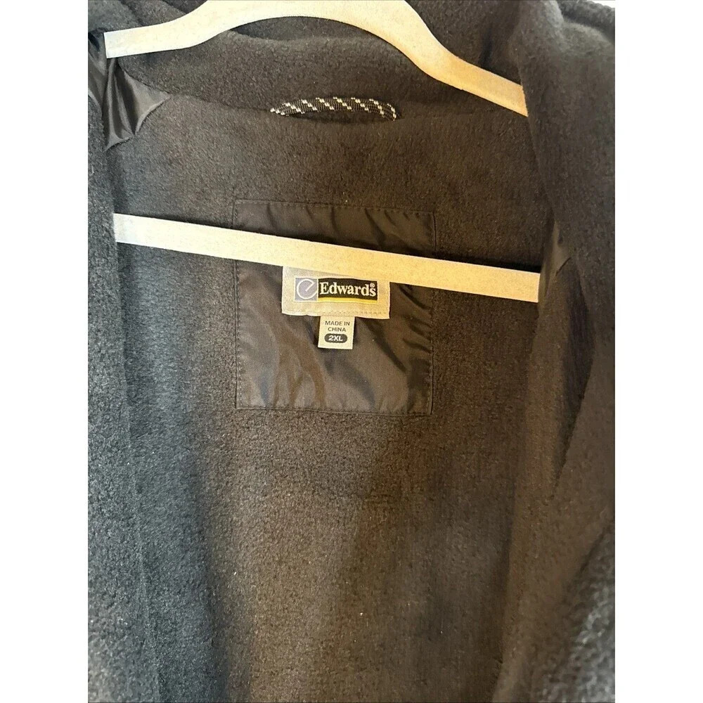 Edwards Jacket Men's 2XL Black Water Resistant Fleece Lined Preowned - Picture 8 of 16